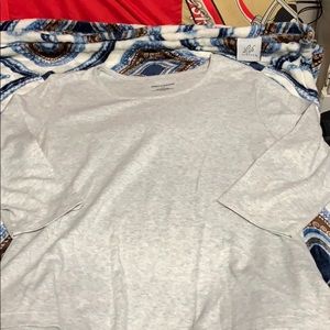 3/4 sleeve tee light gray